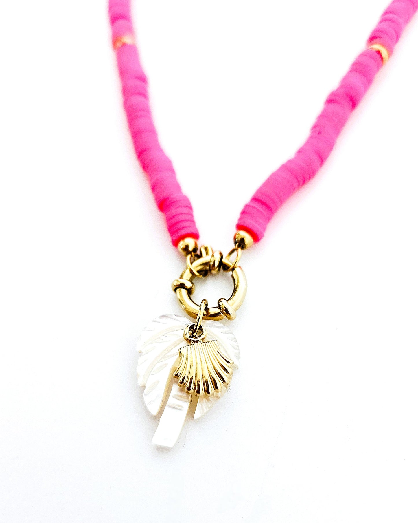 Collier Palmier rose