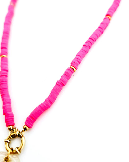 Collier Palmier rose