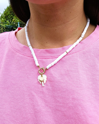 Collier Palmier blanc