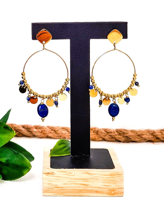 Boucles d'oreilles Pearl bleu