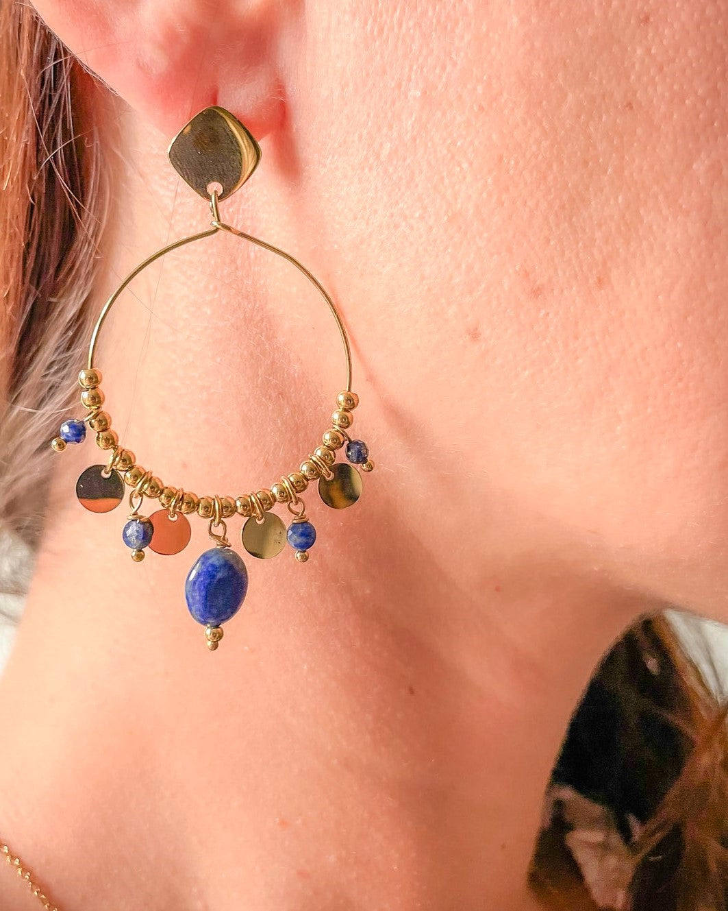 Boucles d'oreilles Pearl bleu