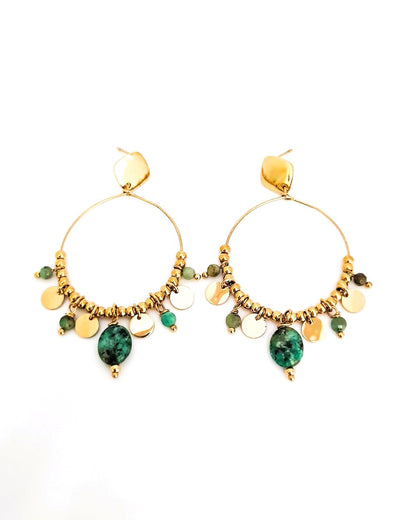 Boucles d'oreilles Pearl vert