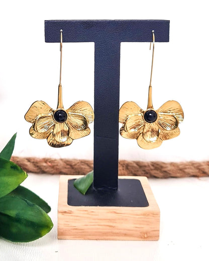 Boucles d'oreilles Pensée noir