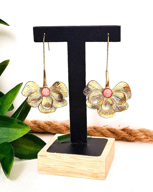 Boucles d'oreilles Pensée rose