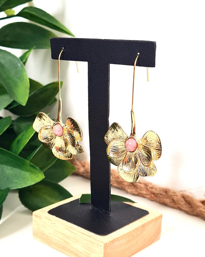 Boucles d'oreilles Pensée rose