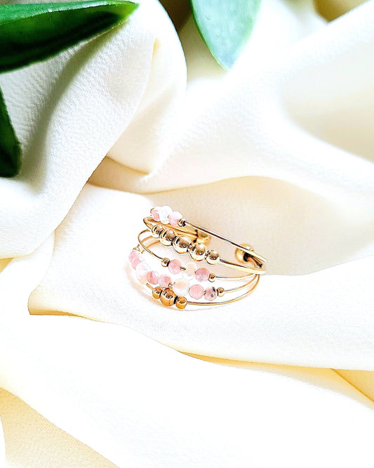 Bague Perla rose