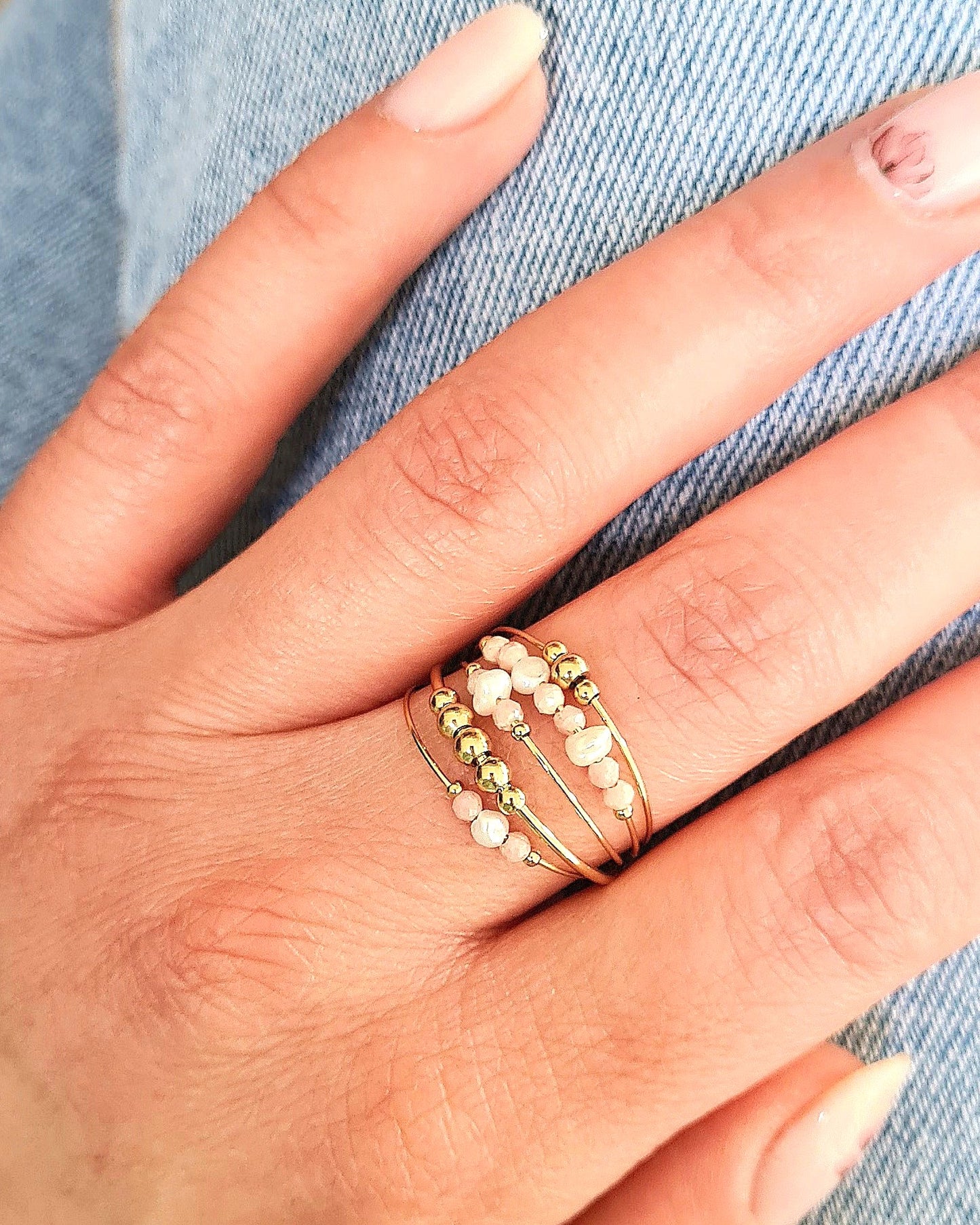 Bague Perla rose