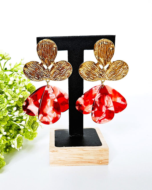 Boucles d'oreilles Pivoine