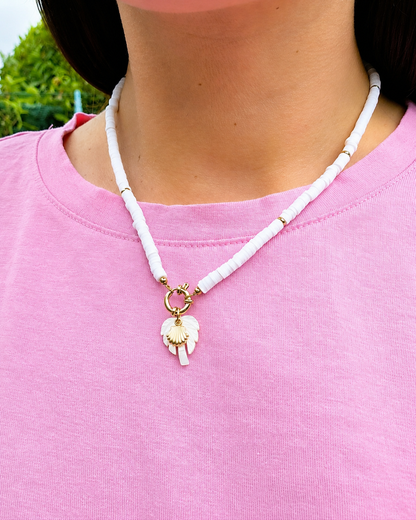 Collier Palmier blanc