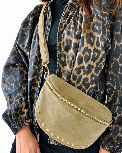 Sac banane Stella clouté kaki