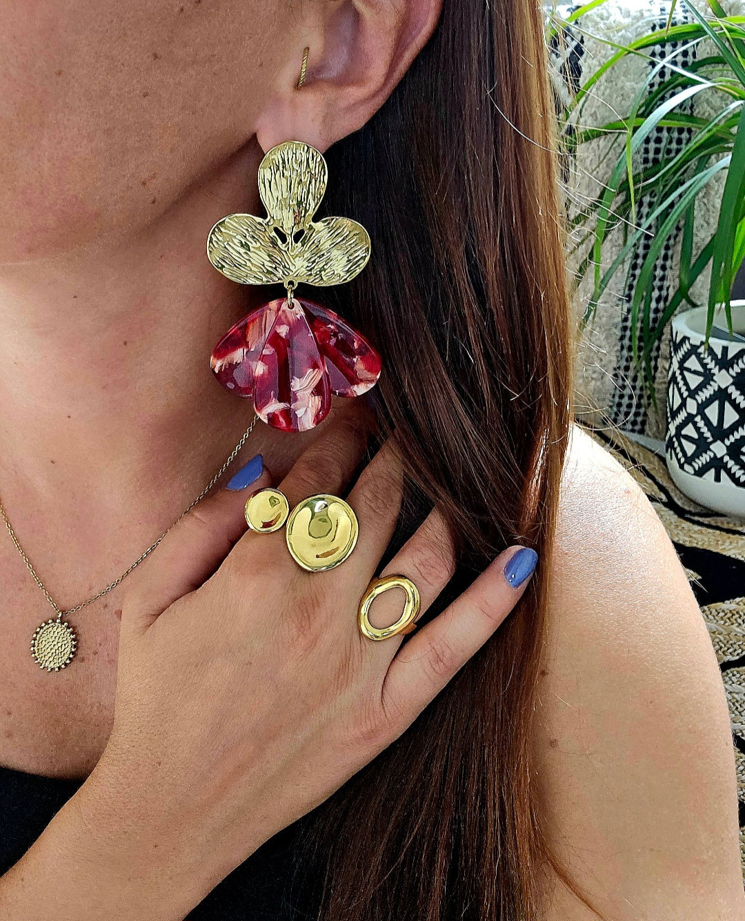Boucles d'oreilles Pivoine