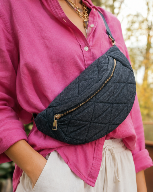 Sac banane Denim matelassé