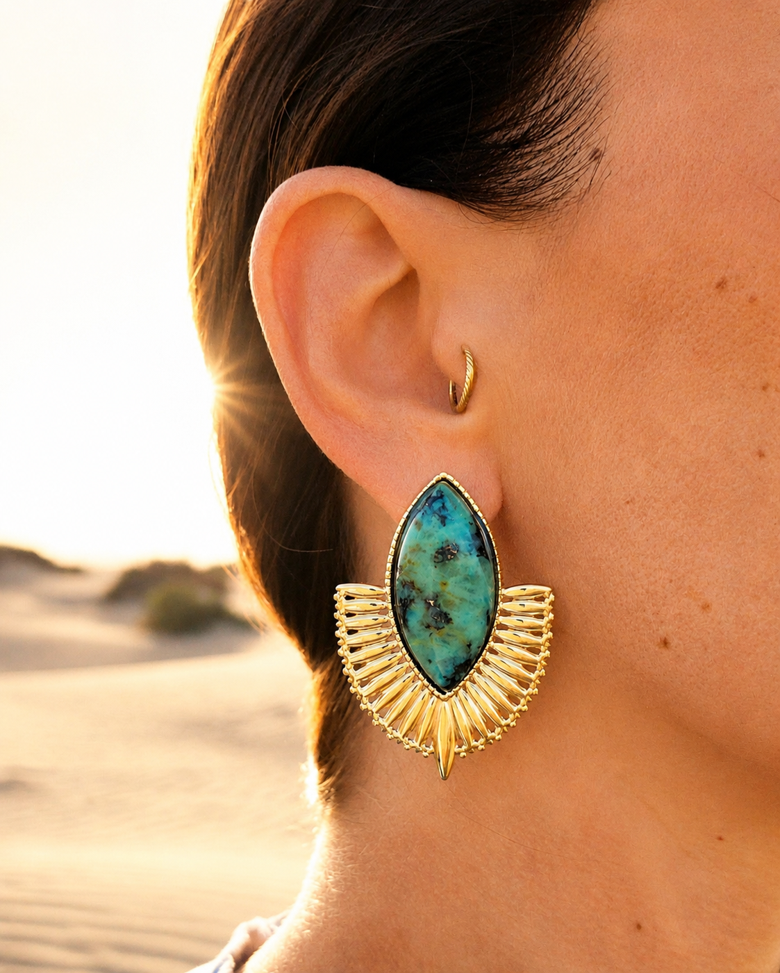 Boucles d'oreilles Nefertiti vert
