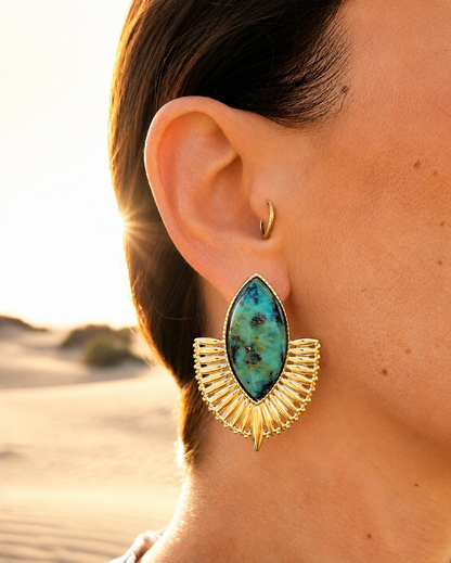 Boucles d'oreilles Nefertiti vert
