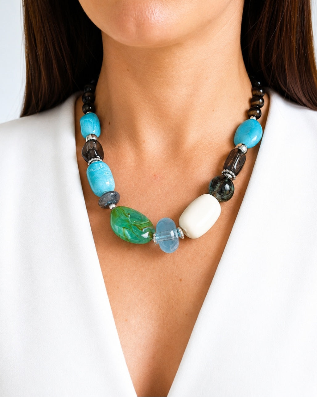 Collier océan en perles - création bahia