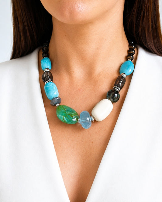 Collier océan en perles - création bahia