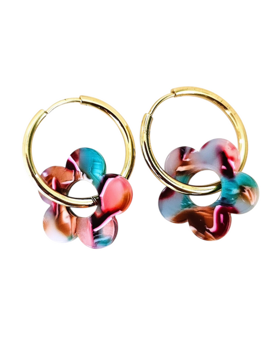Boucles d'oreilles bloom - petites fleurs et créoles