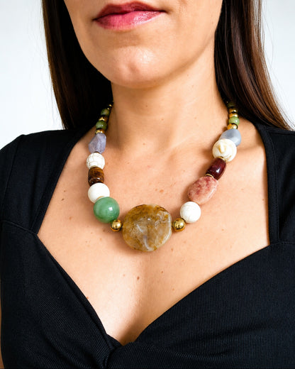 Collier Ornella en perles asymétriques - création bahia