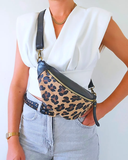 Sac banane Léo noir irisé