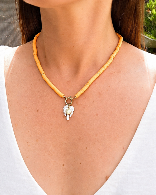 Collier Palmier orange