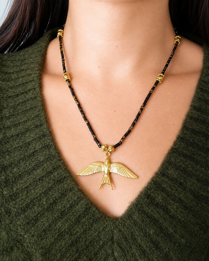 Collier Night hirondelle - création Bahia
