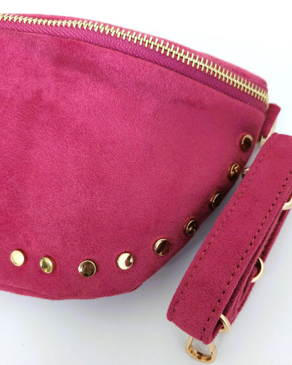 Sac banane Stella cloutée rose