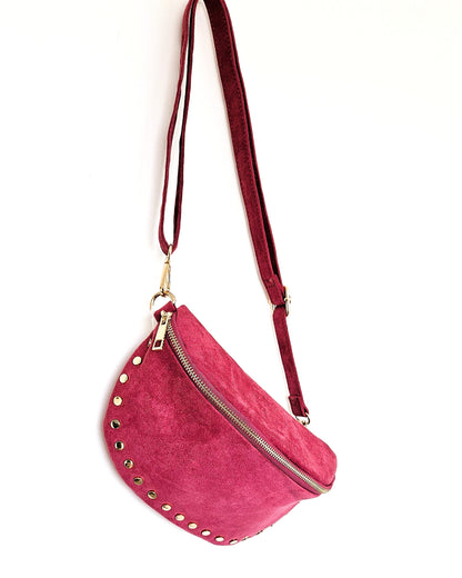 Sac banane Stella cloutée rose