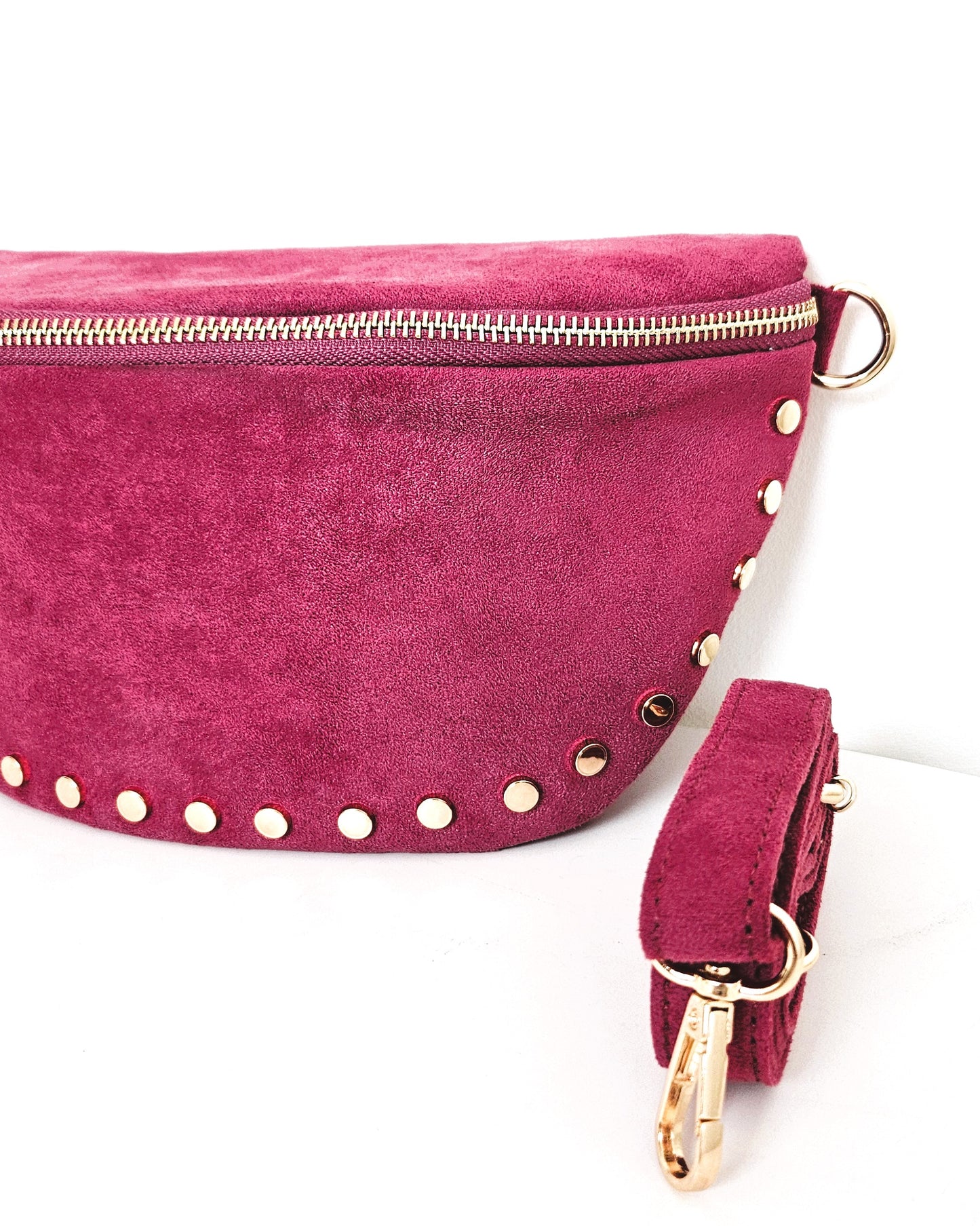 Sac banane Stella cloutée rose