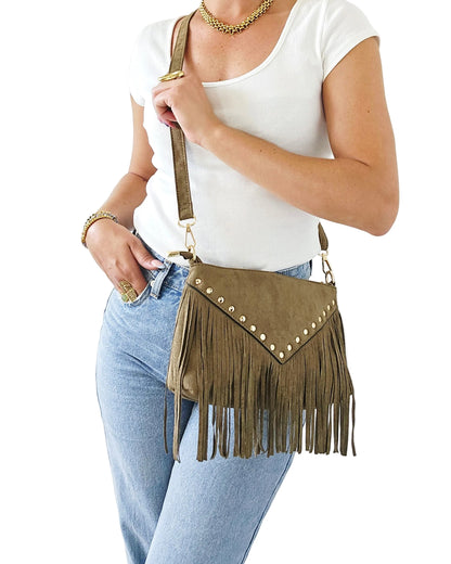 Sac Astra franges kaki