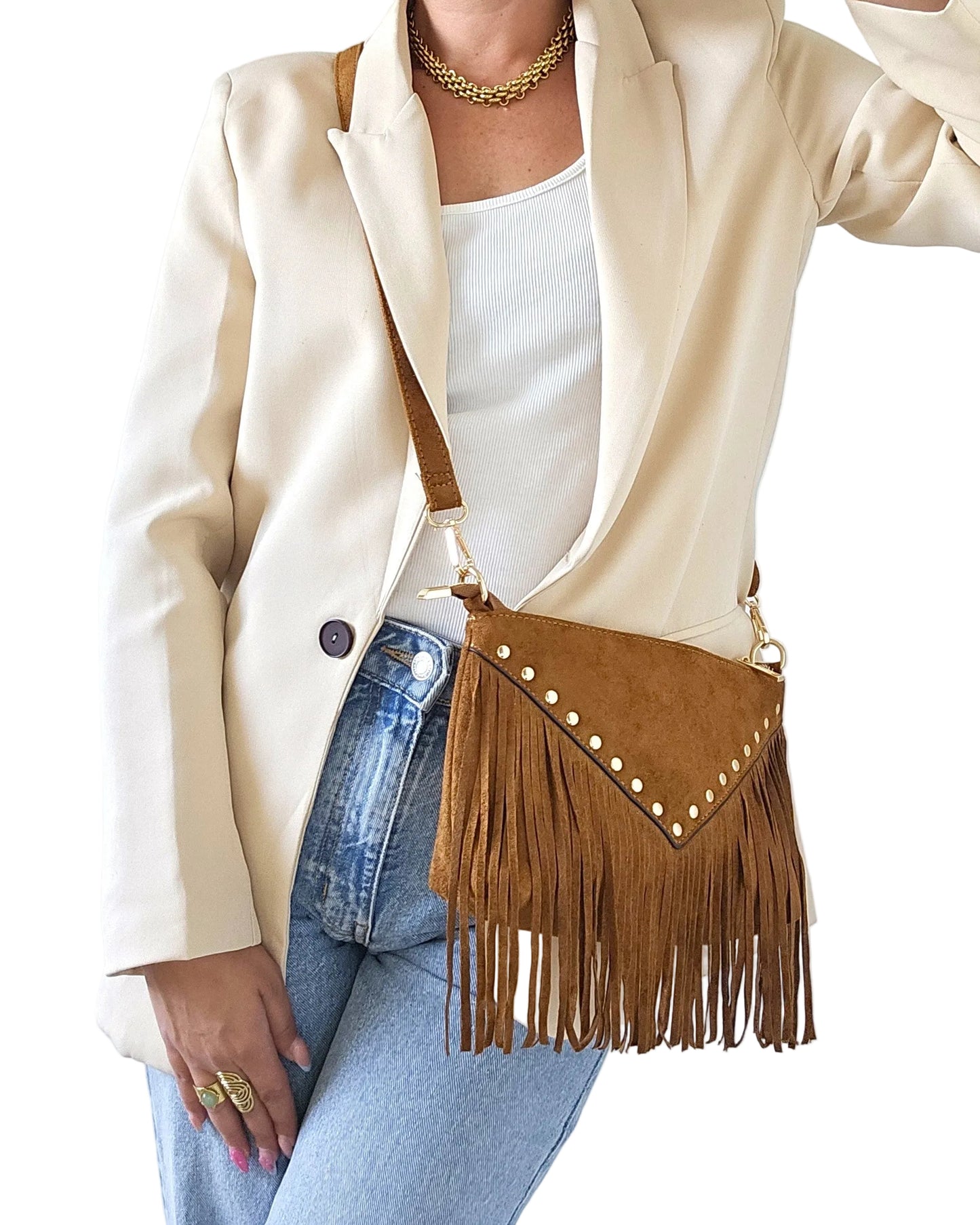 Sac Astra franges camel