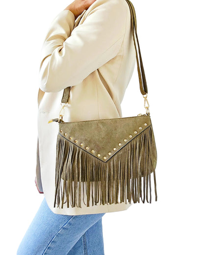 Sac Astra franges kaki