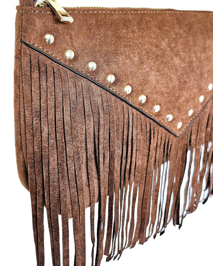 Sac Astra franges marron chocolat