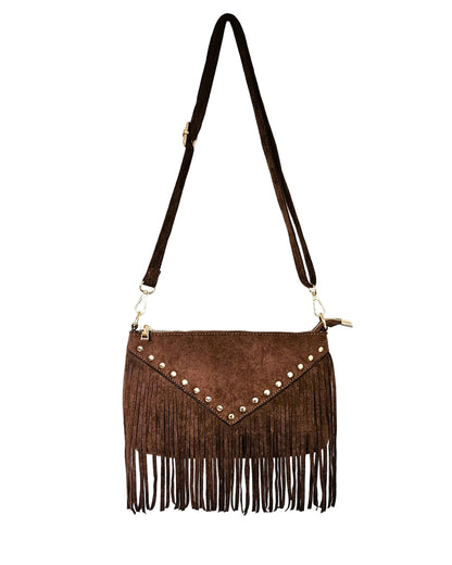 Sac Astra franges marron chocolat
