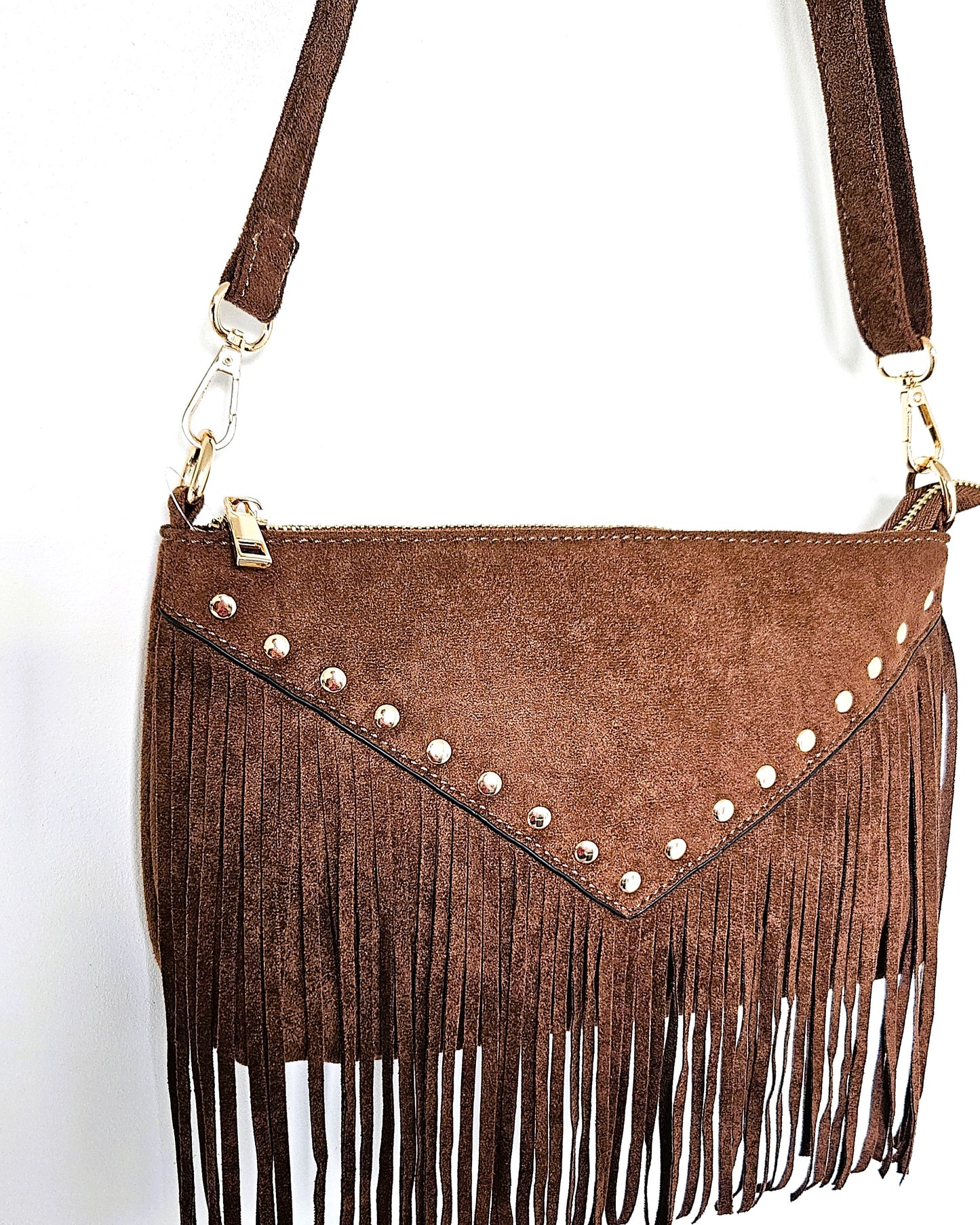 Sac Astra franges marron chocolat