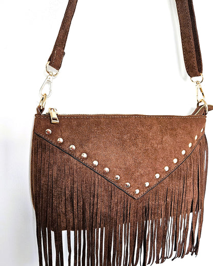 Sac Astra franges marron chocolat