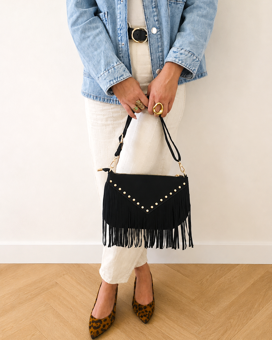 Sac Astra franges noir