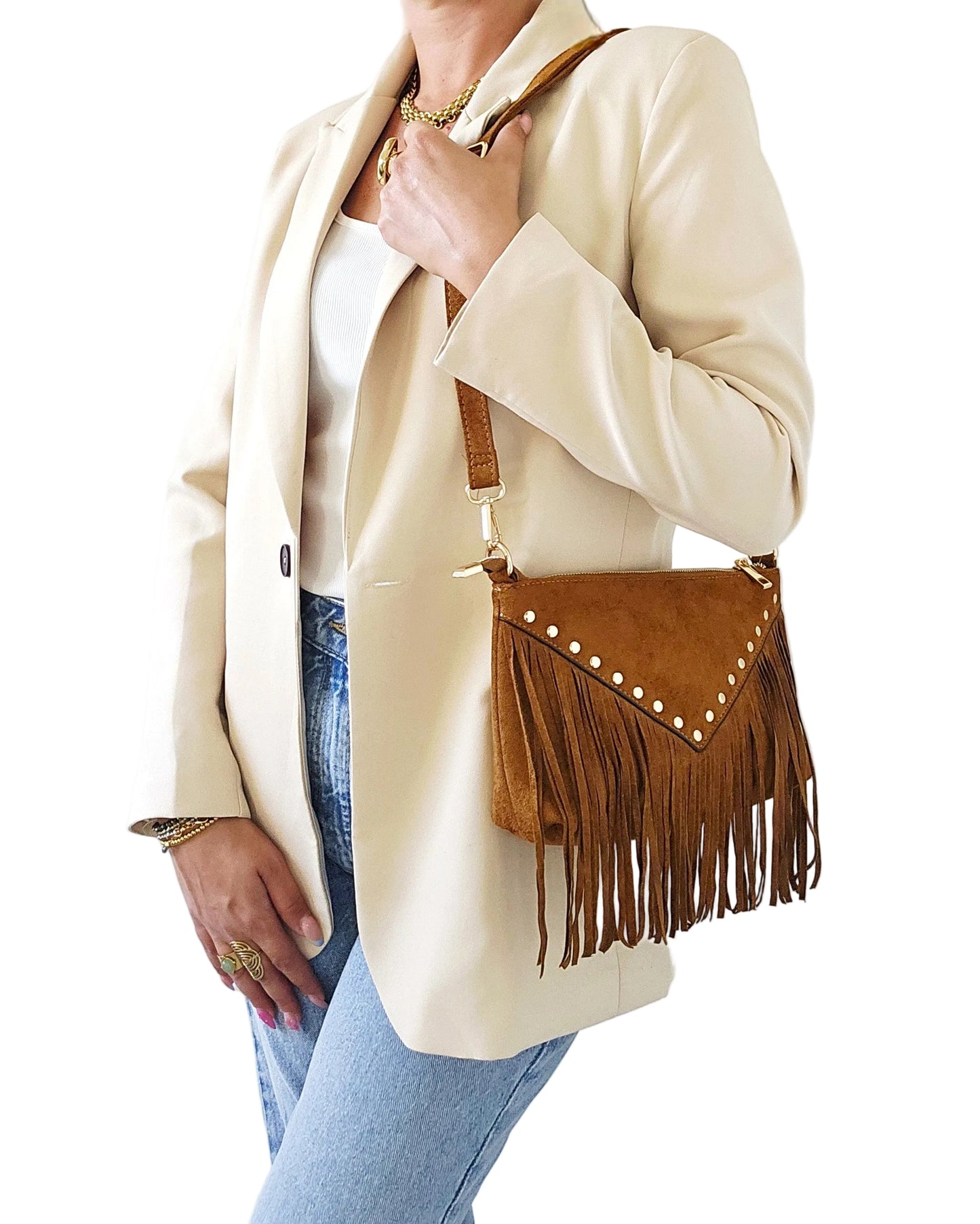 Sac Astra franges camel