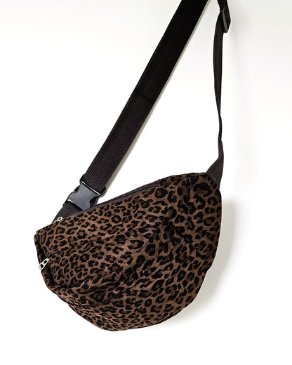 Sac banane Fauve léopard suédé