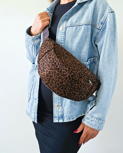 Sac banane Fauve léopard suédé