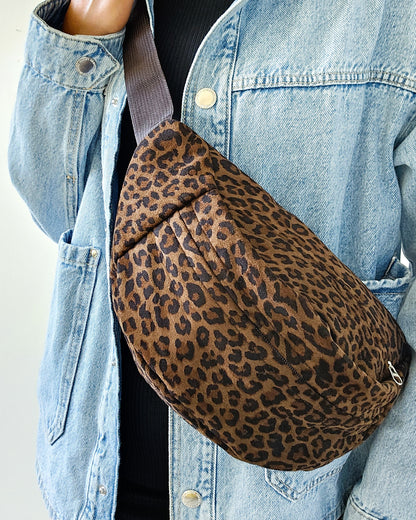 Sac banane Fauve léopard suédé