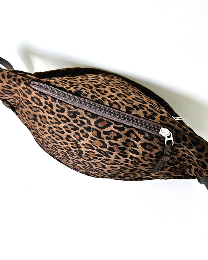 Sac banane Fauve léopard suédé