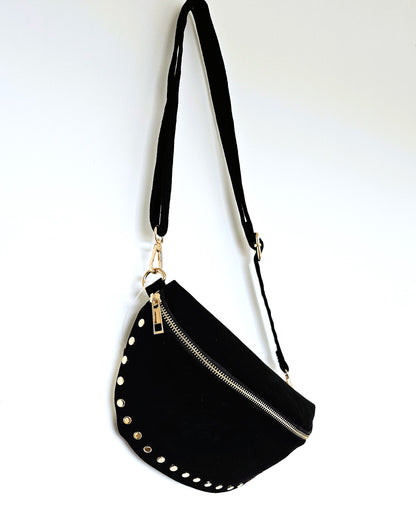 Sac banane Stella cloutée noir
