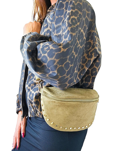 Sac banane Stella clouté kaki
