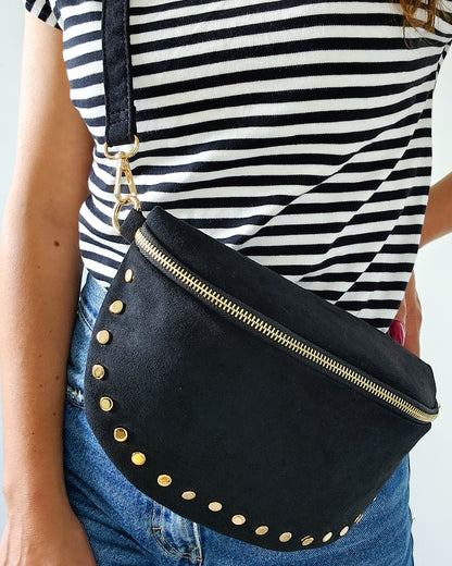Sac banane Stella cloutée noir