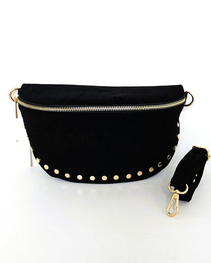 Sac banane Stella cloutée noir