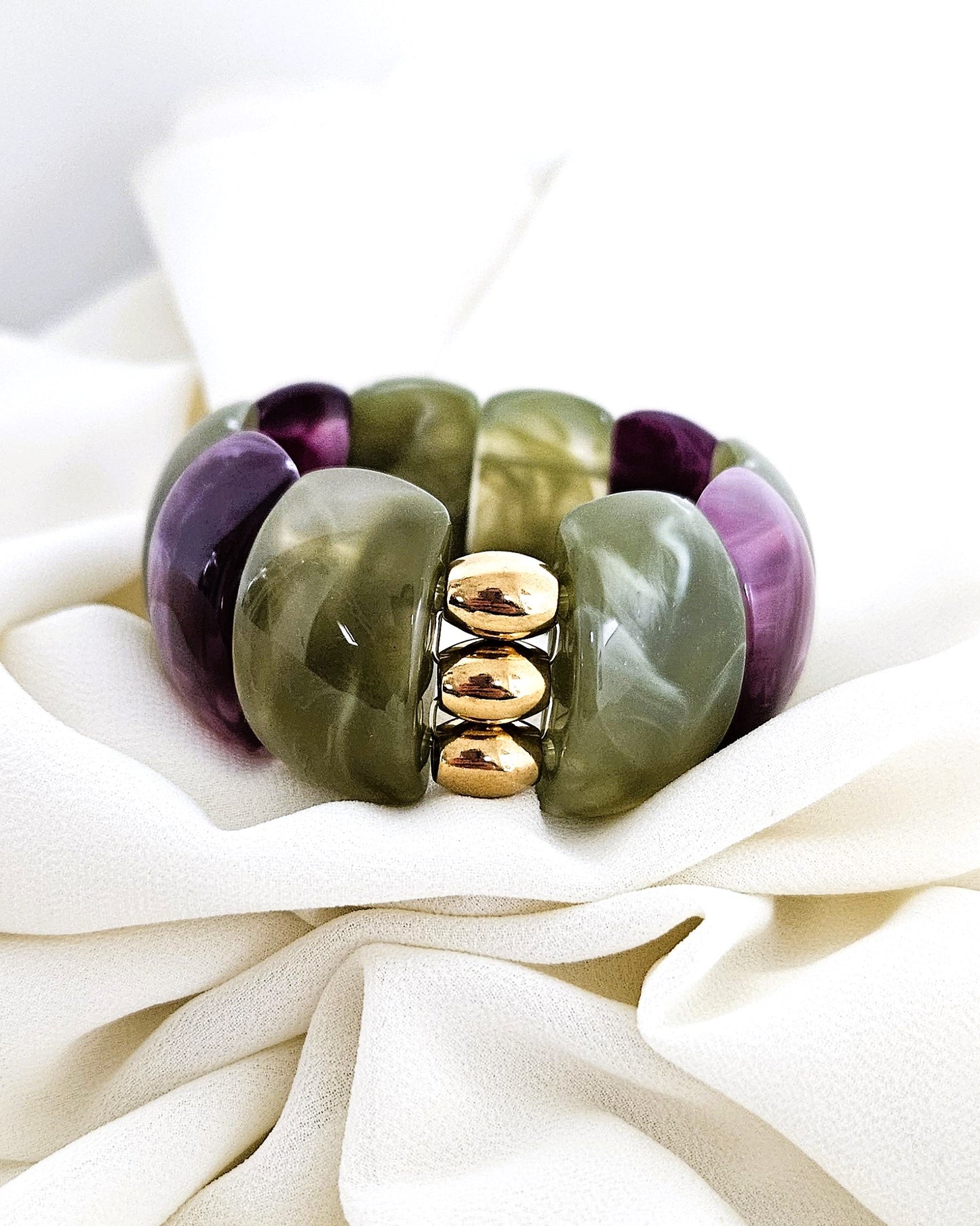 Bracelet Samba bicolore vert  et violet - création bahia