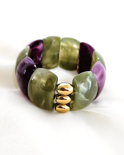 Bracelet Samba bicolore vert  et violet - création bahia