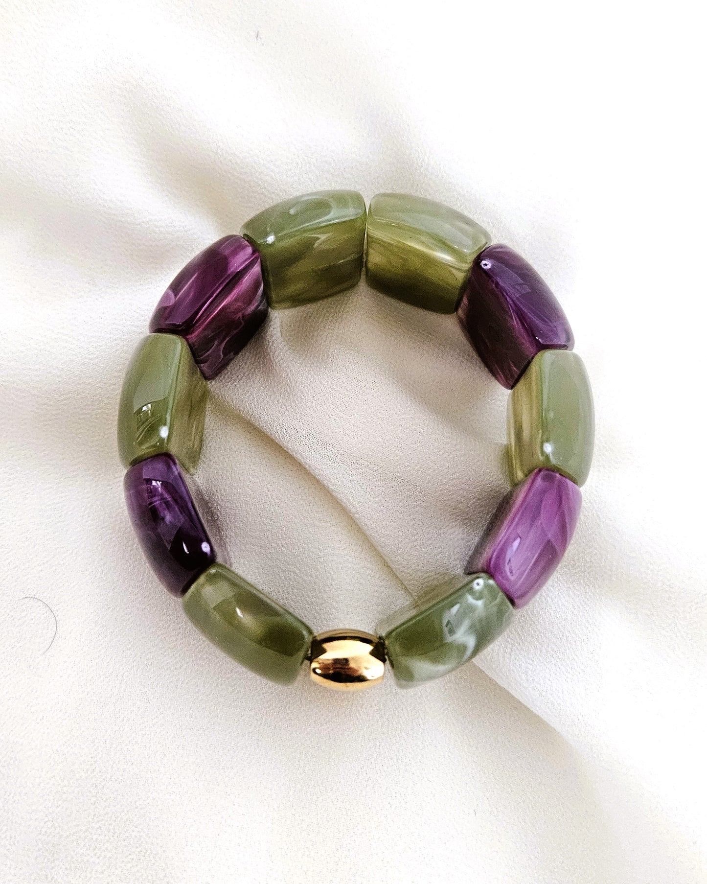 Bracelet Samba bicolore vert  et violet - création bahia