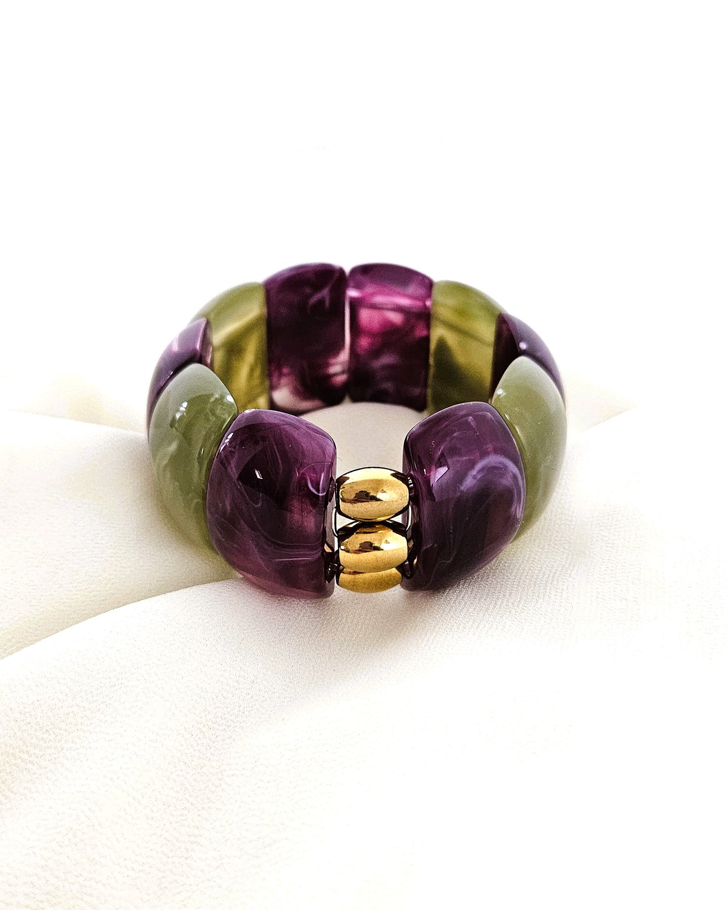 Bracelet Samba bicolore violet et vert - création bahia