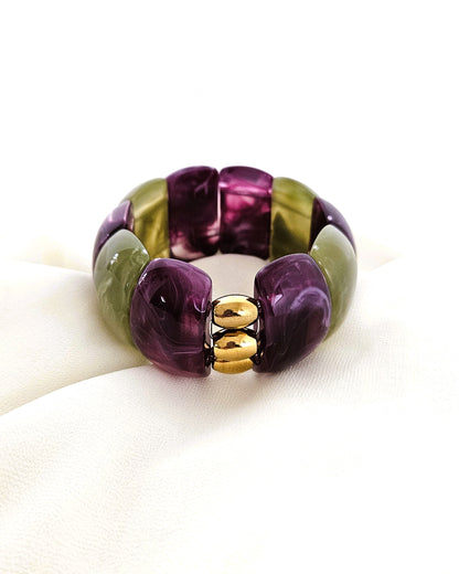 Bracelet Samba bicolore violet et vert - création bahia
